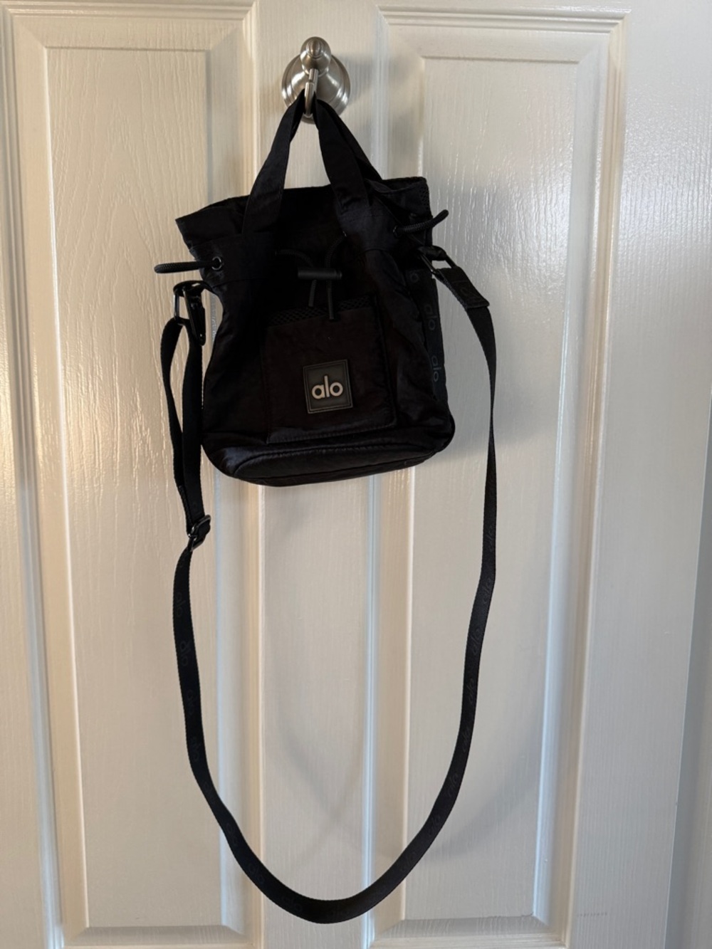 ALO Yoga Black Mini Drawstring Bucket Crossbody